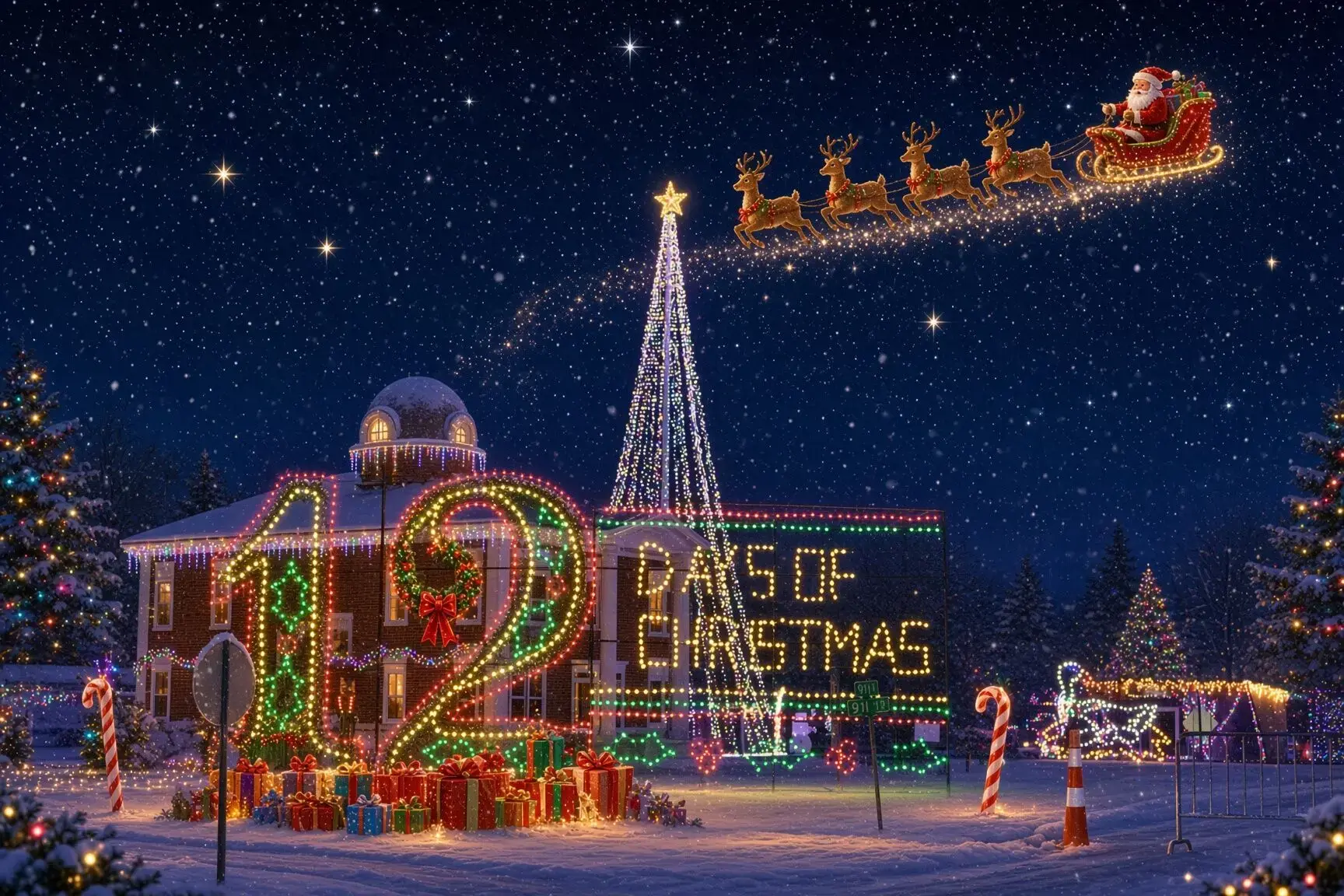 Twelve Days of Christmas light display